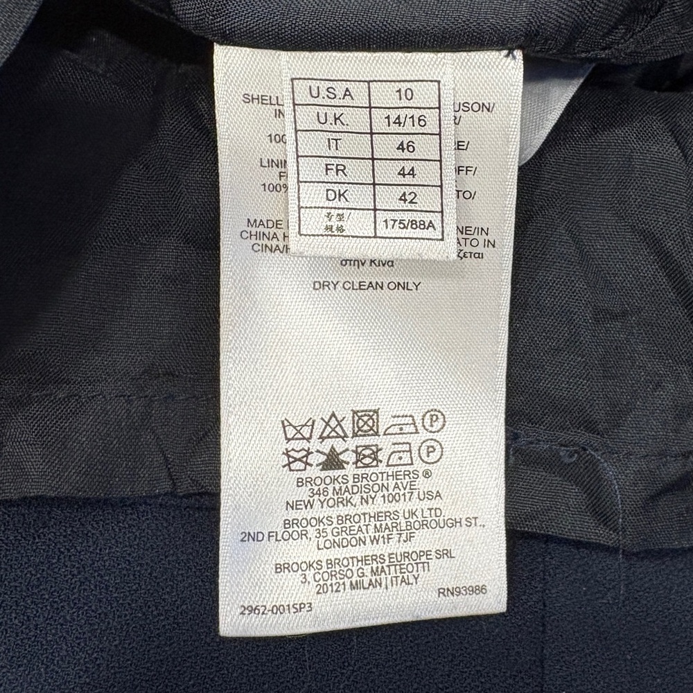 🌟BROOKS BROTHERS🌟 FAUX WRAP V NECK SHORT SLEEVE SHEATH DRESS NAVY SZ 10 - Picture 6 of 8